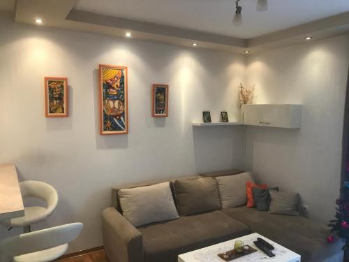 Elegantno namešten dnevni boravak sa modernim detaljima u objektu Apartman Stojanovic R.